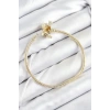Pirinç Charm Zirkon Taşlı Taç Model Gold Renk Kadın Bileklik