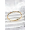 Pirinç Gold Renk Zirkon Taşlı Kelepçe Bileklik