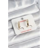 Pirinç Gold Renk Zirkon Taşlı Vintage Kadın Küpe