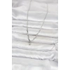 Pirinç Gümüş Renk Damla Model Kadın Kolye