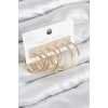 Pirinç Halka Model Gold Renk Kadın Set Küpe