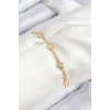 Pirinç Zirkon Taşlı Daire Model Gold Renk Asansörlü Kadın Bileklik