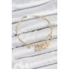 Pirinç Zirkon Taşlı Kelebek Ve Yıldız Model Gold Renk Charm Bileklik