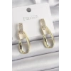 Pirinç Zirkon Taşlı Sallantı Kadın Küpe