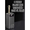 Powerbank 60.000 Mah Hızlı Şarj 4 Çıkışlı Uzun Şarj Süreli Dijital Göstergeli