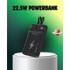 Powerbank Dahili Ekranlı 10000 mAh Çift Kablolu