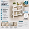 RAFTY GENİŞ 3 KATLI TEKERLEKLİ SEPET ORGANİZER DÜZENLEYİCİ RAF ÜNİTESİ 352X220X480MM (5047)