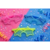 Retro Neon Fosforlu Yıldız Panjur Gözlük 12 Adet – 80’ler 90’lar Parti Stili (5047)
