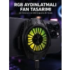 RGB Fan Aydınlatmalı Sessiz Çalışan Telefon Soğutucu