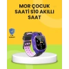 S10 Akıllı Çocuk Saati Mor Tasarım Adımsayar ve Alarm Fonksiyonlu