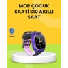S10 Akıllı Çocuk Saati Mor Tasarım Adımsayar ve Alarm Fonksiyonlu