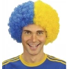Sarı Lacivert Kıvırcık Afro Bonus Taraftar Peruğu