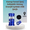 Şarj Edilebilir Güneş Enerjili Kızaklı Kamp Feneri – USB Çıkışlı, Katlanabilir, Dayanıklı ve Çok Fonksiyonlu