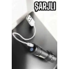 Şarjlı Metal Zoomlu El Feneri Işıldak Led Işık Taşınabilir El Lambası