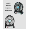 Şarjlı USB Fan – Masaüstü Mini Vantilatör, Taşınabilir, Işıklı, 3 Kademeli, Sessiz