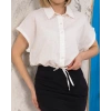 Sıfır kollu bağlamalı crop gömlek beyaz s255359