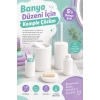 Şık Görünümlü Beyaz Banyo Aksesuar Takımı 5 Parça Günlük Kullanıma Uygun Set