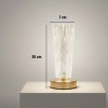 Silindirik Kristal Nokta Model LED Masa Lambası – Gold Tabanlı, Dokunmatik, 3 Renk Işık Modlu, Şarjlı Modern Dekoratif Gece Lambası (5047)