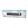 Siyah Gökkuşağı Işıklı Usb Kablolu Oyuncu Klavye - Mouse Set Bx40