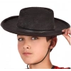 Siyah Renk Keçe Flamenko Şapkası Çocuk Boy