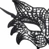 Siyah Renk Kedi Model Dantel İşleme Parti Maskesi (5047)
