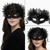 Siyah Taşlı Venedik Maskesi Lüks Tüllü Parti Maskesi
