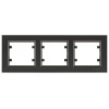 Siyah Üçlü Yatay Çerçeve - Priz ve Anahtar İçin Uyumlu Çerçeve