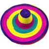 Sombrero Meksika Şapkası Renkli Örme Hasır Yetişkin Boy