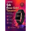 Spor Modlu Kablosuz Şarjlı Akıllı Saat Mesaj Bildirimli Rose Gold Tasarımlı Model