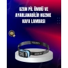 Süper Parlak LED Kafa Feneri 3 Renk 53 Mod Type C Şarjlı