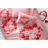 Taç Glow Parlayan Çift Kişilik Nevresim Takımı Roses Pembe