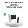 Taşınabilir Akıllı 1080P Projektör – 64GB Hafıza, 2GB RAM, Full HD Görüntü, Kumandalı