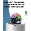 Taşınabilir RGB Disko Topu Bluetooth ve Uzaktan Kumanda Özellikli