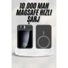 Taşınabilir Şarj Magsafe Powerbank 10.000 mAh Hızlı Şarj Led Göstergeli Kablosuz
