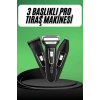 Tıraş Makinesi 3 Başlıklı T Başlıklı Hassas Ciltlere Özel Saç Sakal Vücut Kulak ve Burun