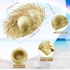 Tropikal Parti Naturel Hasır Hawaii Şapkası 13x36 cm