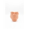 Turuncu Çiçek Desenli 3D Dekoratif Vazo Modern Masaüstü Aksesuar