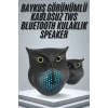 TWS Bluetooth Hoparlör Baykuş Tasarımlı Taşınabilir RGB Işıklı Uzun Pil Ömrü