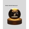 USB Bağlantılı Geyik Temalı Kristal Küre Premium Masa Gece Lambası