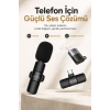 USB-C ve Lightning Uyumlu Kablosuz Yaka Mikrofonu Tak Çalıştır Telefon Ses Kayıt Seti