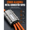 USB Type-C, Lightning ve Micro USB Uyumlu 3ü 1 Arada Hızlı Şarj Kablosu