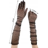 Uzun Boy Siyah Puantiyeli Siyah Renk Yetişkin Tül Eldiven 55 Cm Bx40