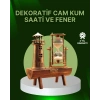 Vintage Kum Saati + Deniz Feneri Modeli – Ahşap Gövdeli Masa Üstü Dekor