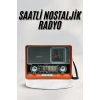 Vintage Nostaljik Radyo AUX USB SD Kart Girişli Şarjlı Bluetooth Bağlantılı