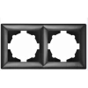 Visage Ambiance Metalik Siyah 2 Li Çerçeve - Priz ve Anahtar İçin Uyumlu Çerçeve