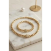 Xuping Singapur Zincir Model Kolye ve Bileklik Set