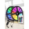 Yeni Nesil RGB Işıklı 10Metre Şerit Led Kumandalı Şarj Edilebilir