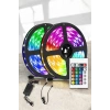 Yeni Nesil RGB Işıklı 10Metre Şerit Led Kumandalı Şarj Edilebilir