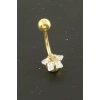 Yıldız Zirkon Taşlı Çelik Piercing 1 Adet