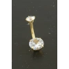 Yuvarlak Zirkon Taşlı Çelik Piercing 1 Adet